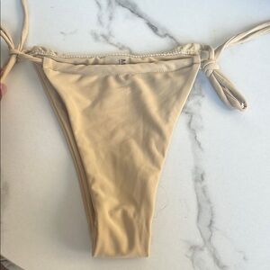 Beige Bikini Bottom with Side Ties